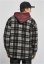 Pánska jarná bunda Urban Classics Plaid Teddy Lined - čierna, biela