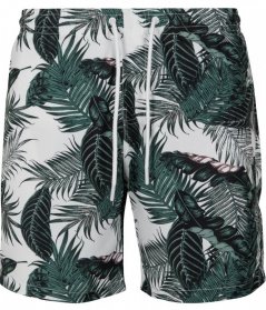 Pánske kúpacie šortky Urban Classics Pattern Swim Shorts - palm leaves