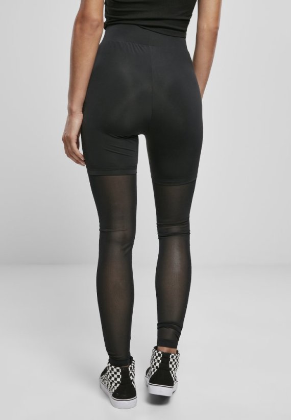 Dámské legíny Urban Classics High Waist Transparent Tech Mesh - černé