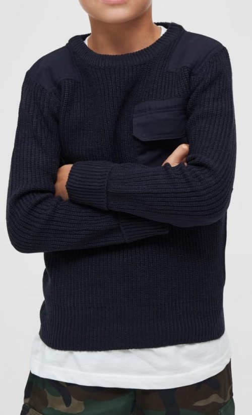 Chlapčenský sveter Brandit Kids BW Pullover - navy