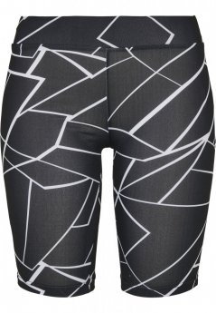 Ladies AOP Cycle Shorts - geometric black