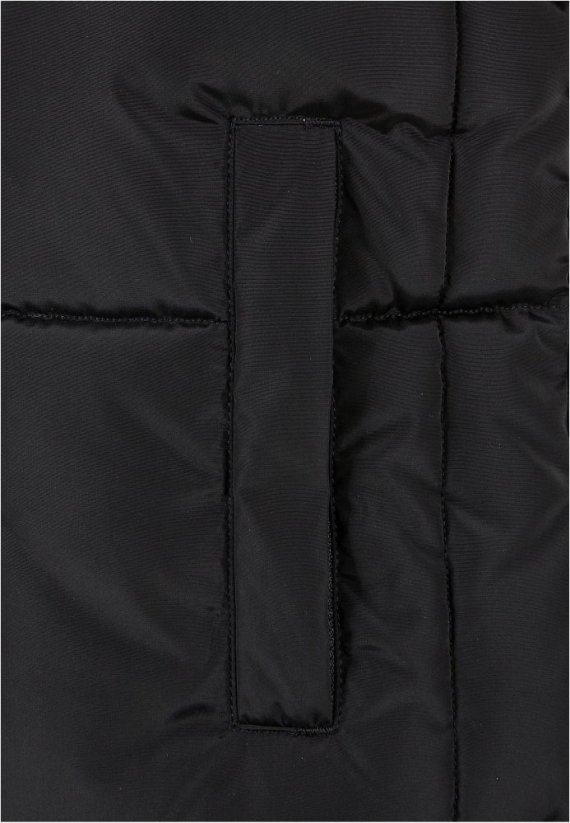 Ladies Reversible Cropped Puffer Vest - black/frozenyellow
