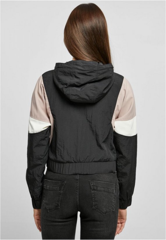 Ladies Short 3-Tone Crinkle Jacket - black/duskrose/whitesand