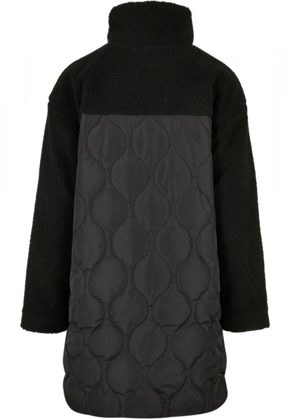 Dámsky sherpa kabát Urban Classics Oversized Quilted - čierny