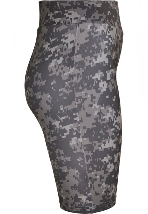 Ladies High Waist Camo Tech Cycle Shorts - dark digital camo