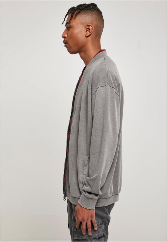 Pánská bomber mikina Urban Classics Washed Sweat - šedá