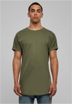 Long Shaped Turnup Tee - olive