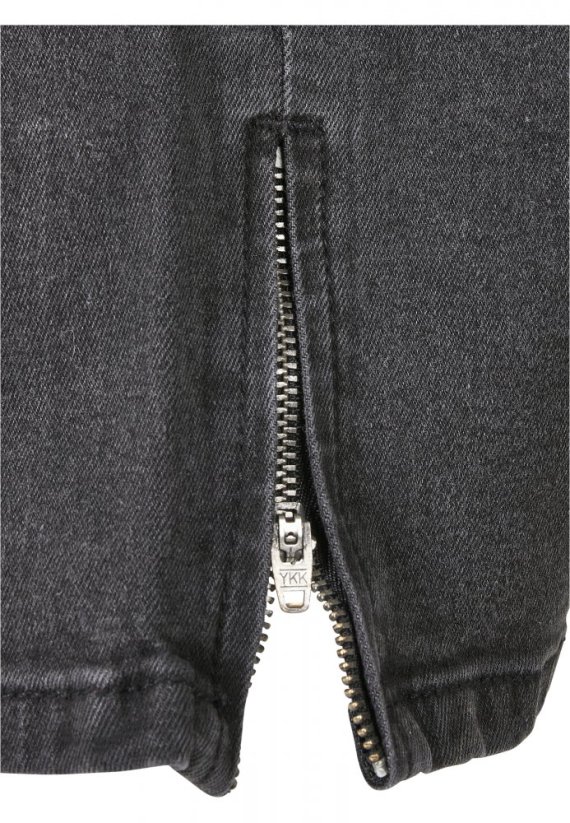 Černé pánské džíny Urban Classics Slim Fit Zip Jeans