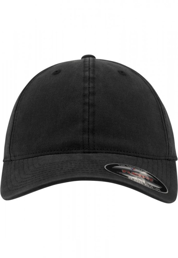 Flexfit Garment Washed Cotton Dad Hat - black