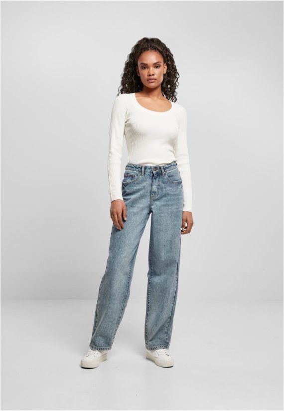 Ladies High Waist 90´S Wide Leg Denim Pants - tinted light blue washed