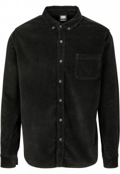 Pánská košile Urban Classics Corduroy Shirt - černá