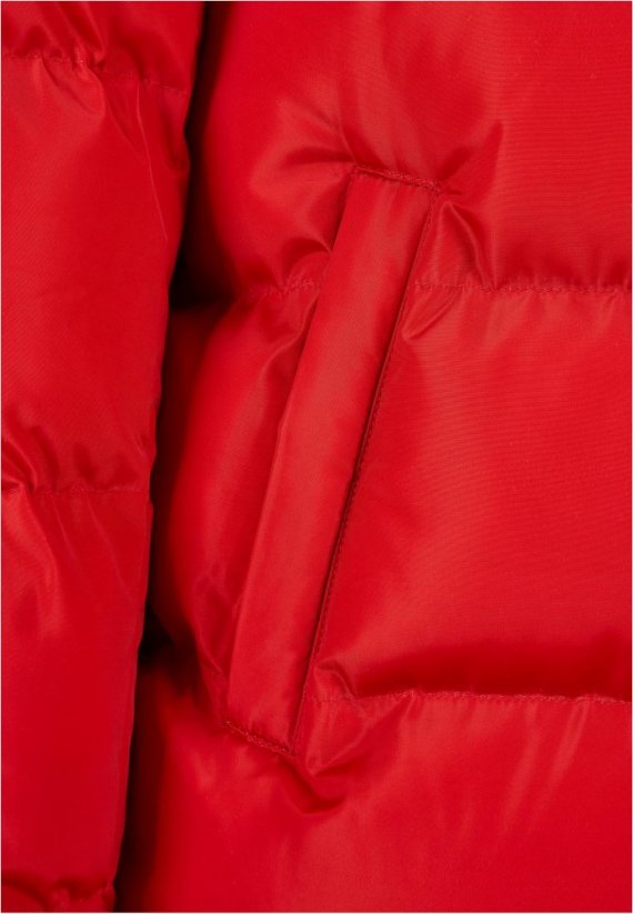 Červená pánská prošívaná zimní bunda Urban Classics Hooded Puffer