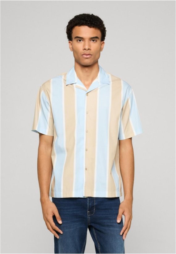 Summer Stripe Resort Shirt black/white XL - wetsand/freezeblue