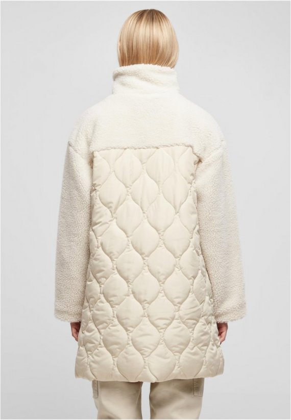 Světlý dámský sherpa kabát Urban Classics Oversized Quilted