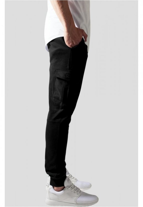Męskie spodnie dresowe Urban Classics Cargo z kieszeniami - czarne