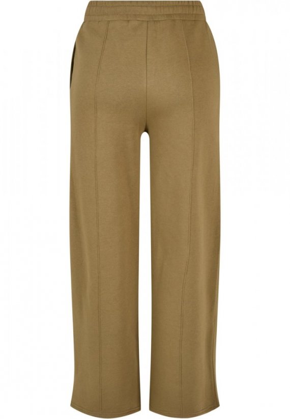 Damskie spodnie dresowe Urban Classics Straight Pin Tuck - oliwkowe