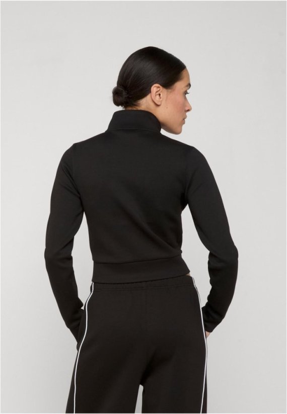 Ladies Slim Fit Scuba Track Jacket - black