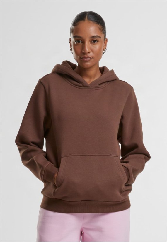 Ladies Fluffy Hoody  - chocolatebrown