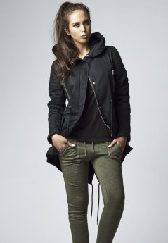 Bunda Urban Classics Ladies Sherpa Lined Cotton Parka - black