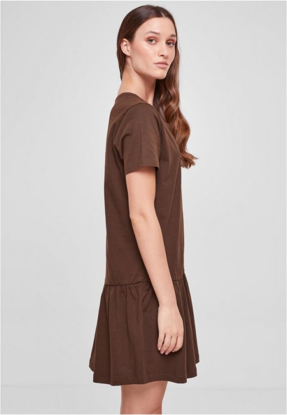 Ladies Valance Tee Dress - brown