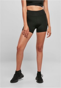 Ladies Recycled High Waist Cycle Hot Pants - black