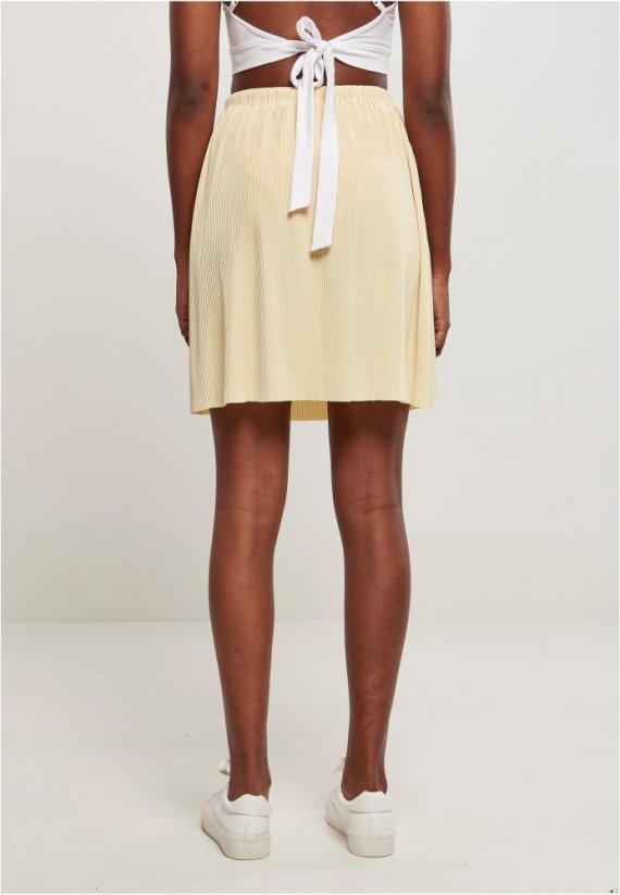Ladies Plisse Mini Skirt - softyellow