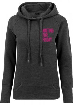 Ladies Waiting For Friday Hoody - charcoal