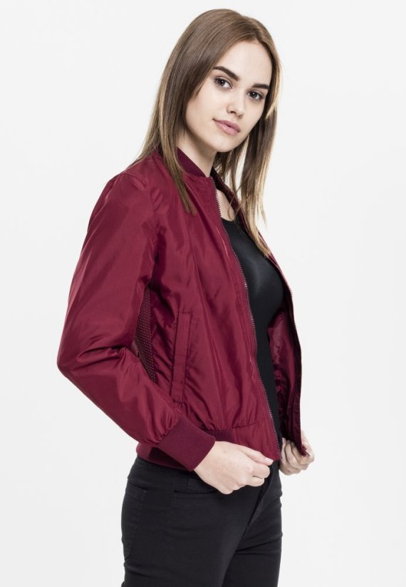 Dámská jarní/podzimní bomber bunda Urban Classics - vínová