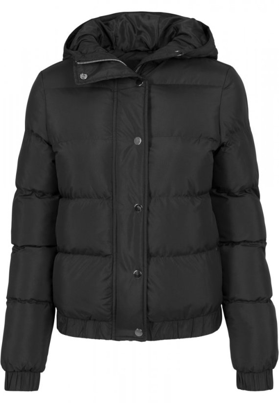 Černá dámská zimní bunda Urban Classics Ladies Hooded Puffer Jacket