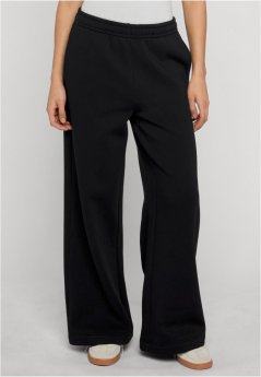 Ladies Fluffy Wideleg Trackpants - black