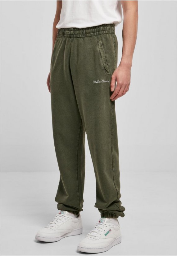 Męskie spodnie dresowe Urban Classics Small Stitched Sweatpants - zielone