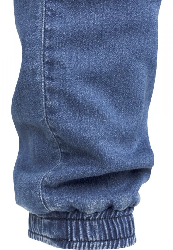 Knitted Denim Jogpants - blue washed