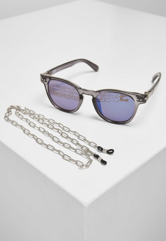 Okuliare Urban Classics Sunglasses Italy with chain - grey/silver/silver