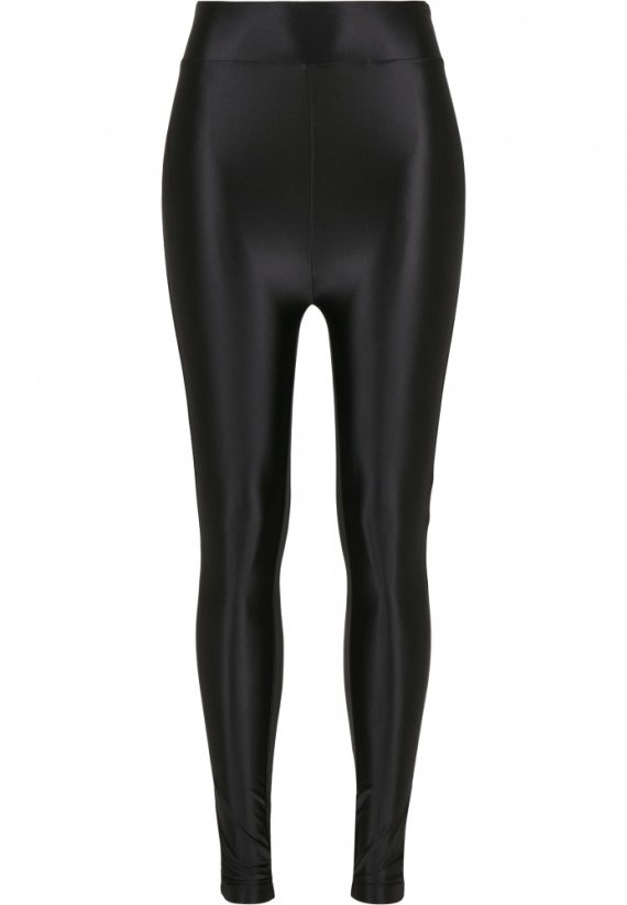 Černé dámské legíny Urban Classics Highwaist Shiny Metalic
