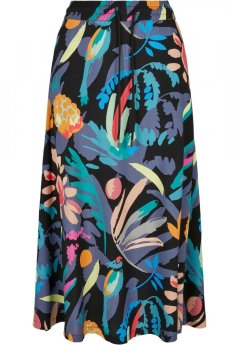 Ladies Viscose Midi Skirt - blackfruity