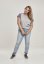 Tričko Urban Classics Ladies Contrast Raglan Tee - grey/dustypurple