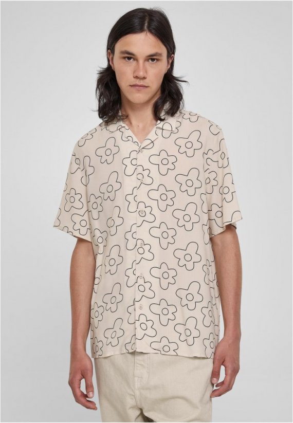 Pánska košeľa Urban Classics Viscose AOP Resort Shirt - béžová