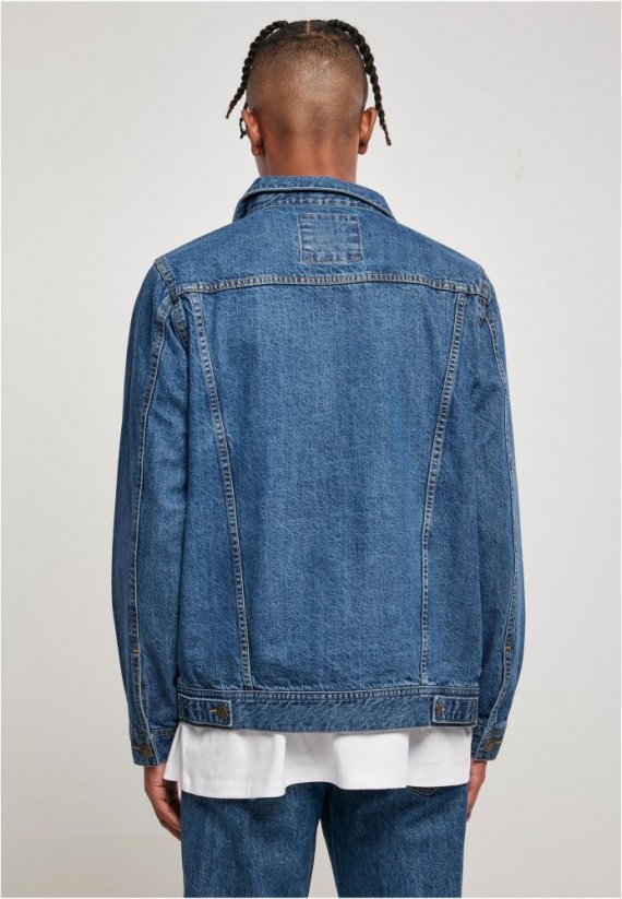 Modrá pánska džínsová bunda Urban Classics Organic Basic Denim Jacket