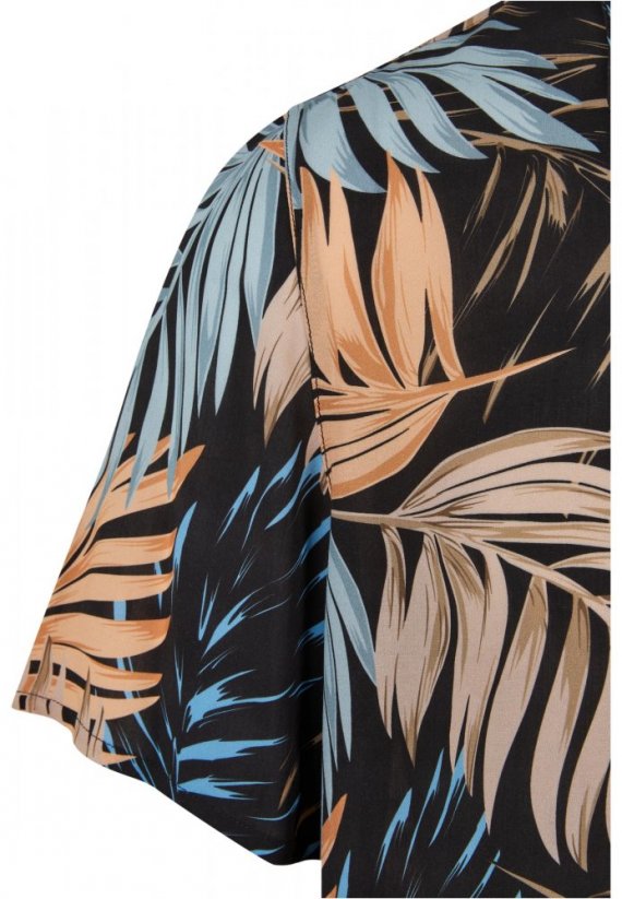 Pánská košile Urban Classics Viscose AOP Resort Shirt - palmové listy
