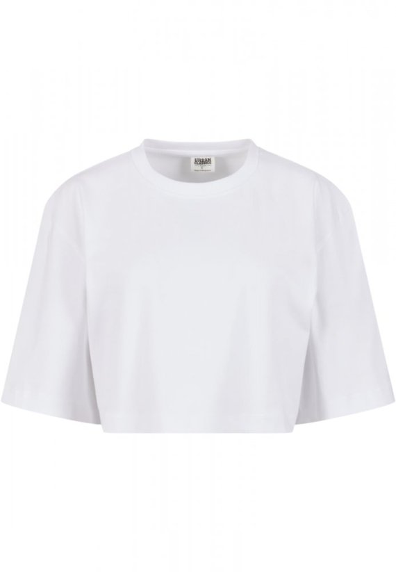 Dámske tričko Ladies Heavy Organic Oversized Cropped Tee - white