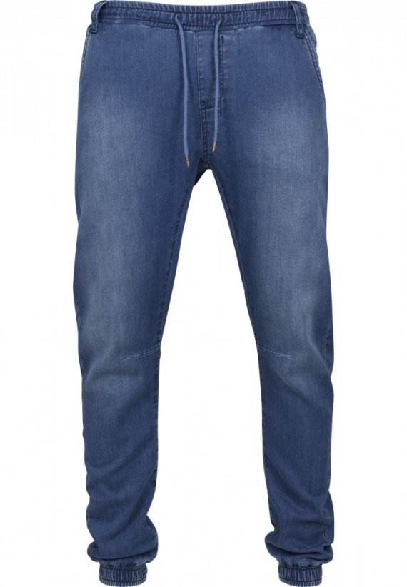 Dżinsowe spodnie Knitted Denim Jogpants - blue washed