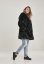 Dámský kabát Urban Classics Hooded Teddy - černý