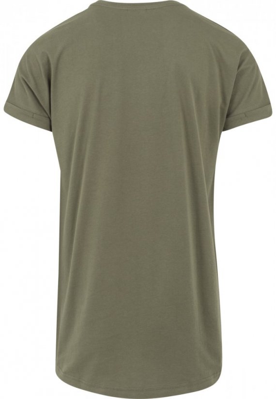 T-shirt Long Shaped Turnup Tee - olive