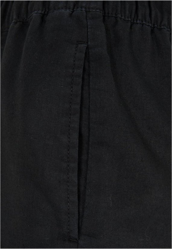 Ladies Linen Mixed Shorts - black