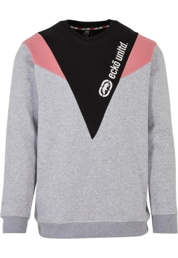 Ecko Canberra mikina s kulatým výstřihem - šedá