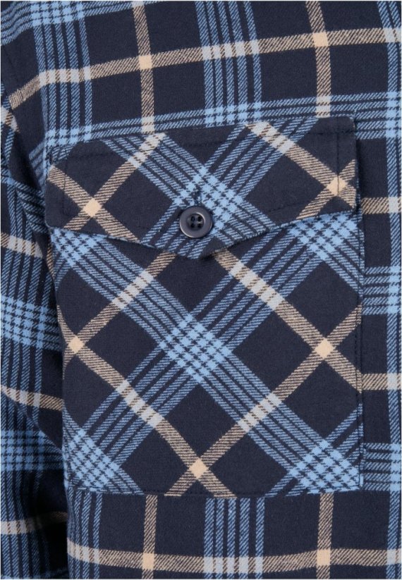 Plaid Quilted Shirt Jacket - lightblue/darkblue