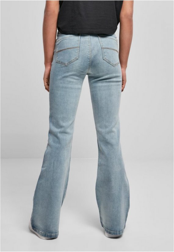 Dámske jeansy Urban Classics Ladies High Waist Flared Denim Pants - tinted light blue washed