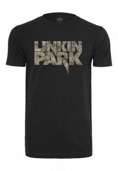 Czarna męska koszulka Linkin Park z logo w trudnej sytuacji