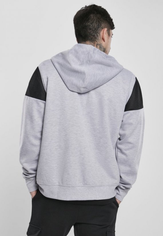 Neoprene Block Tech Fleece Full Zip Hoodie - heather grey
