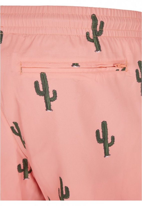 Pánske kúpacie šortky Urban Classics Pattern Swim Shorts - cactus aop